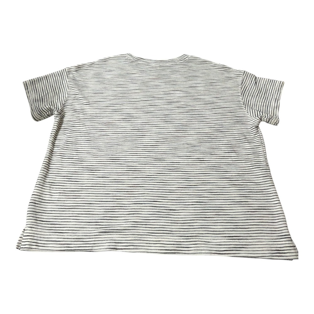 Old Navy White Black Stripe Short Sleeve Crew Neck Top Womens Size L - Picture 5 of 5